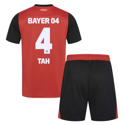 Fotbalové Dres Bayer Leverkusen Jonathan Tah #4 Dětské Domácí 2024-25 Krátký Rukáv (+ trenýrky)